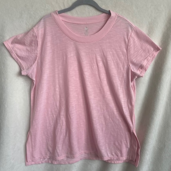 GAIAM Tops - Gaiam Petal Pink Slub Knit Short Sleeve Training Tee Shirt XXL